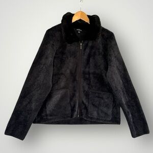 🎉5 for $45🎉 Calligraphie faux fur jacket women size XL black